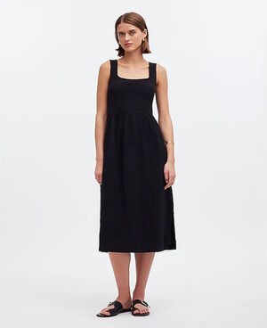madewell horizon midi dress Madewell Horizon Tshirt Dress Midi Heather Olive Green V-Neck Knit Size S